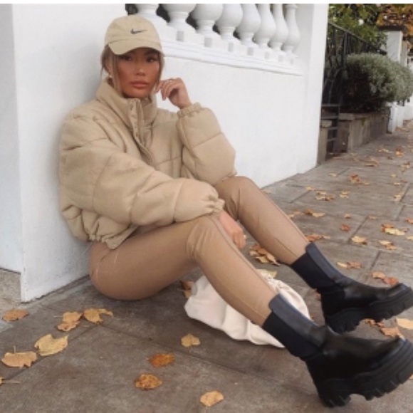 Zara Cropped Vegan Leather Puff Jacket 🤎 - Picture 2 of 6